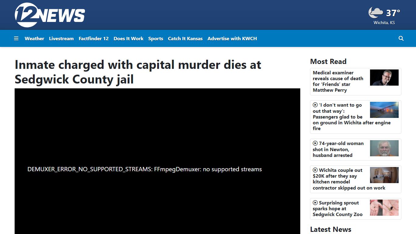Inmate charged with capital murder dies at Sedgwick County jail - KWCH